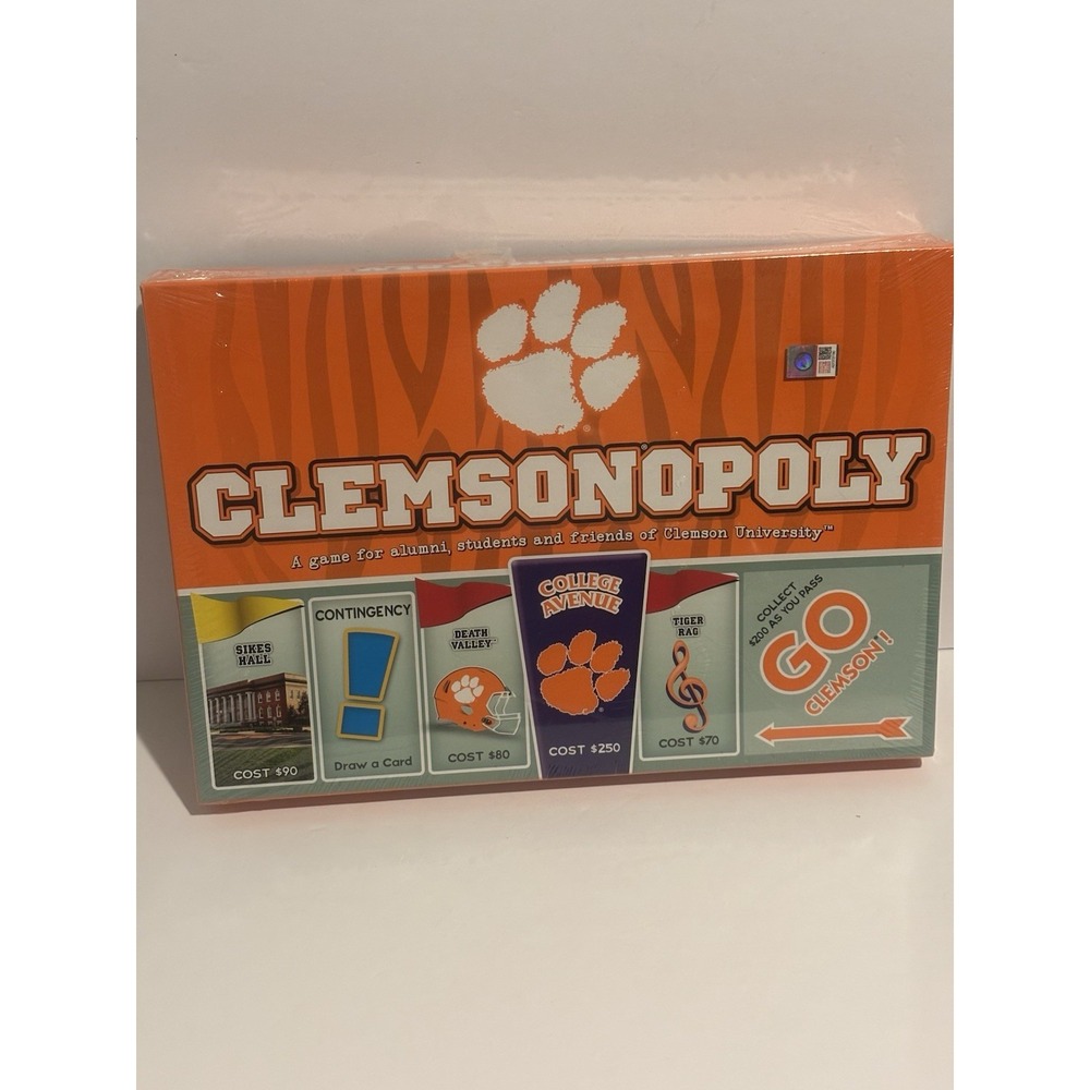 NEW CLEMSON UNIVERSITY Clemsonopoly Monopoly Board Game 2-5 Players:‎ Ages 8+